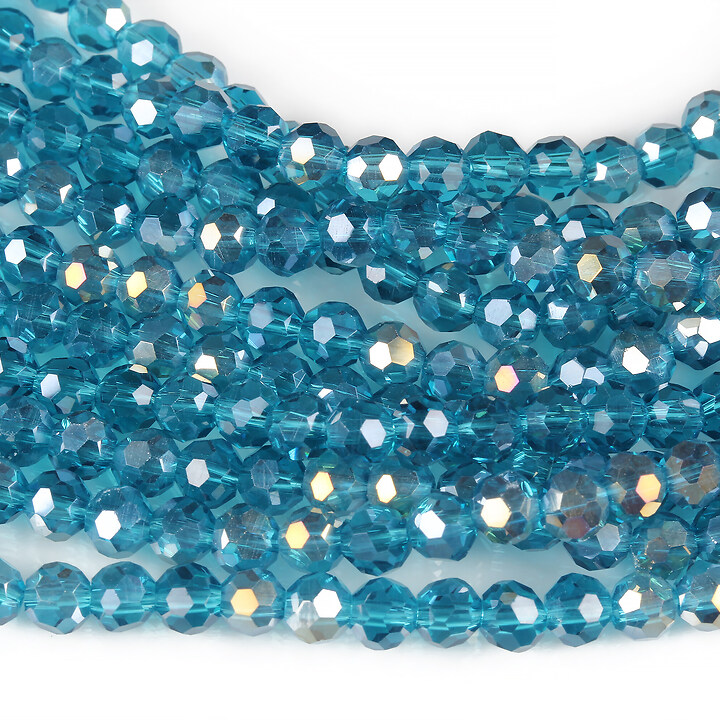 Margele cristal rotund 4mm (sirag) - AB albastru turcoaz