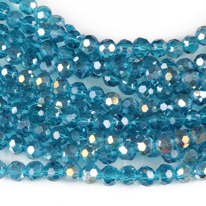 Sirag cristale rotunde 4mm - AB albastru turcoaz
