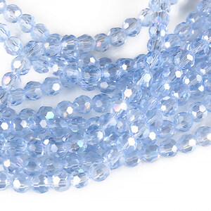 Sirag cristale rotunde 4mm - AB albastru deschis