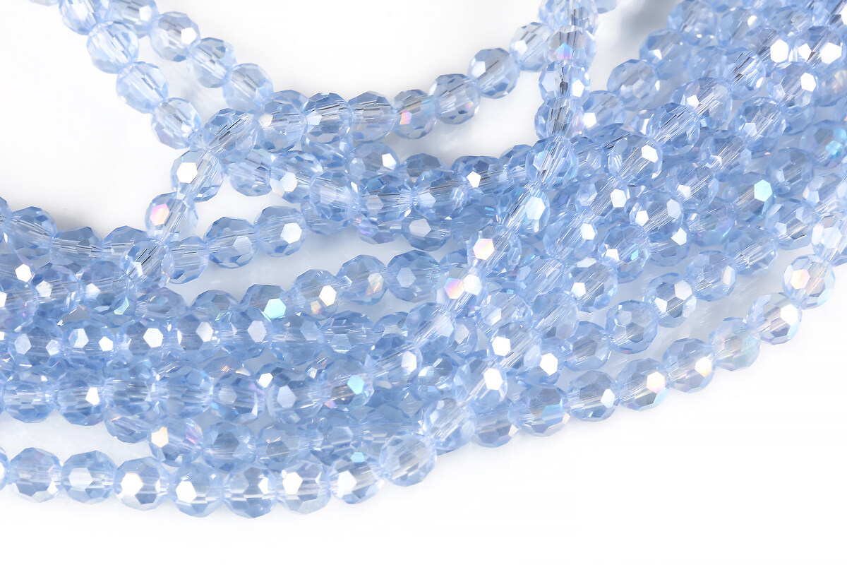 Sirag cristale rotunde 4mm - AB albastru deschis