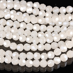 Sirag cristale rotunde 4mm - luster alb perlat
