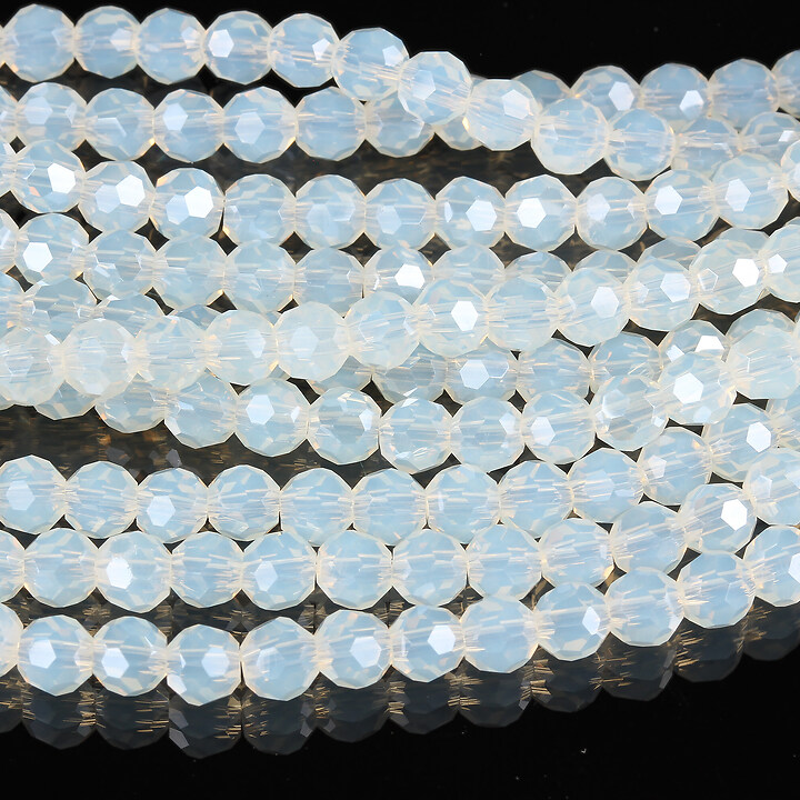 Margele cristal rotund 4mm (sirag) - luster alb transparent opalescent