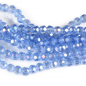 Sirag cristale rotunde 4mm - AB albastru