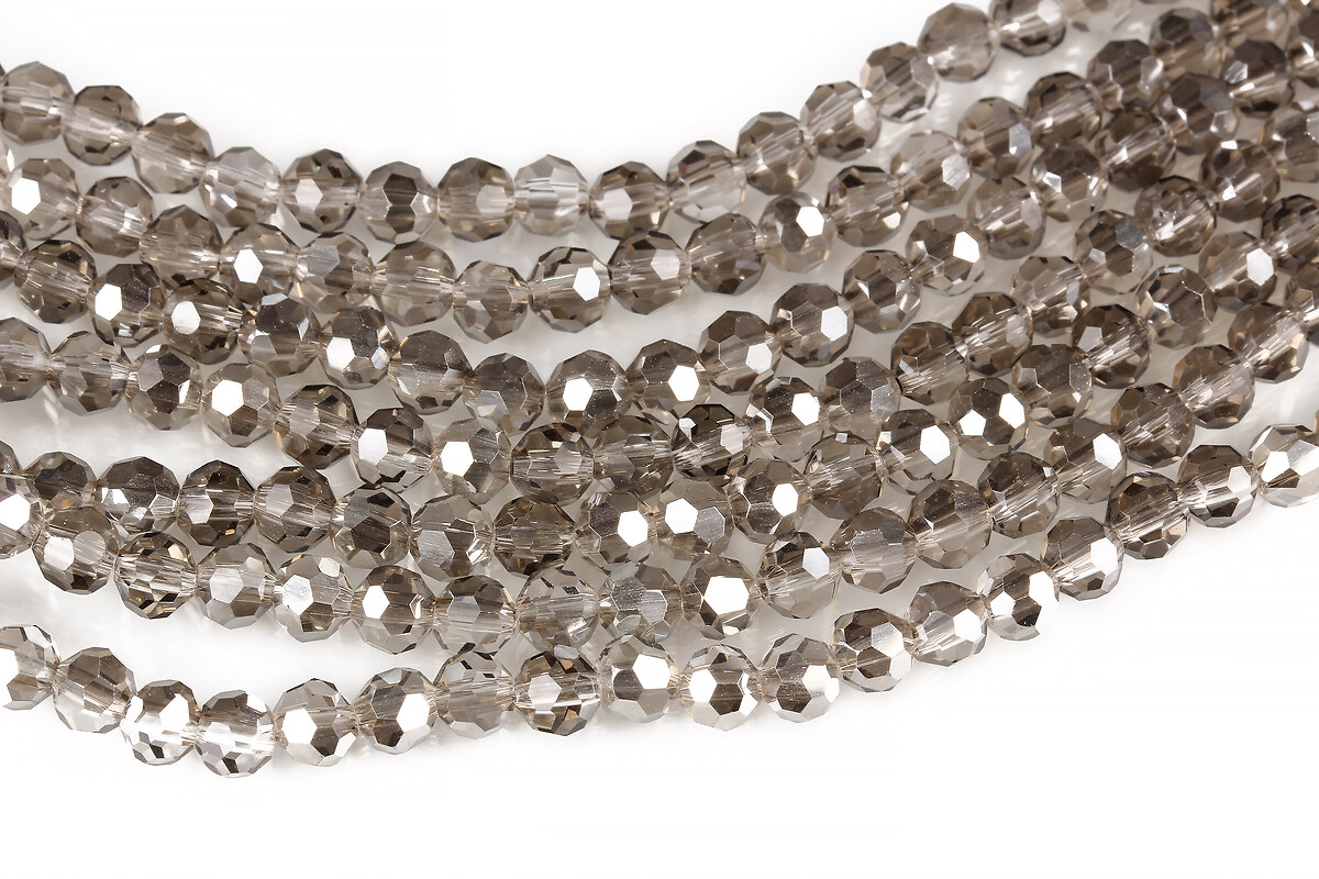 Margele cristal rotund 4mm (sirag) - gri electroplacat gri