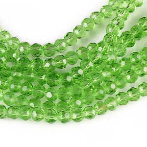 Sirag cristale rotunde 4mm - verde deschis