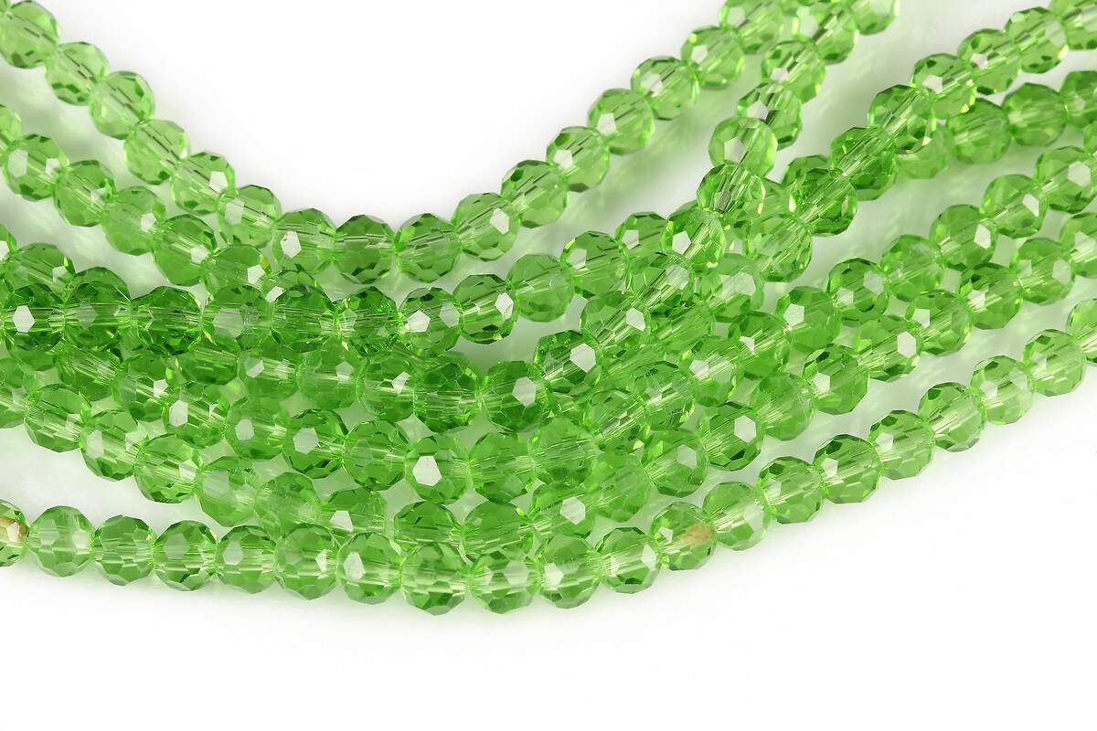 Sirag cristale rotunde 4mm - verde deschis