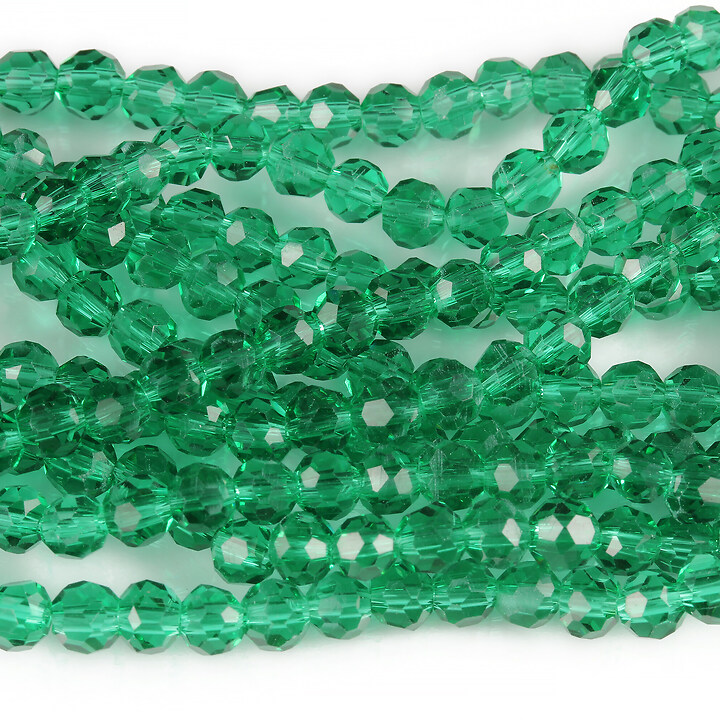 Sirag cristale rotunde 4mm - verde smarald