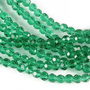 Sirag cristale rotunde 4mm - verde smarald