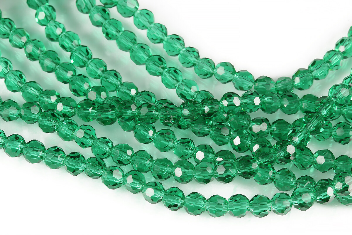 Sirag cristale rotunde 4mm - verde smarald