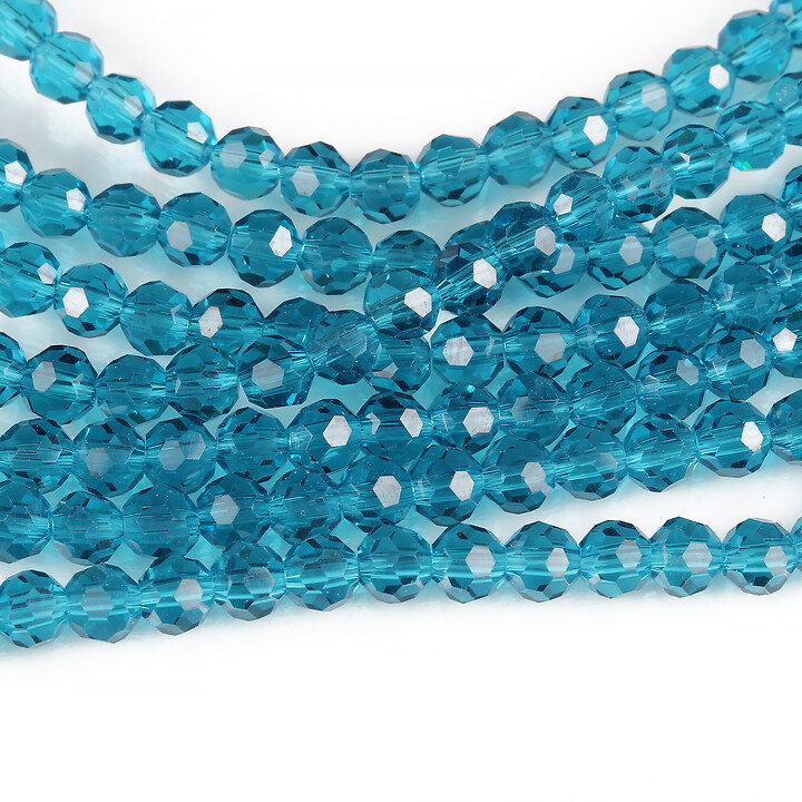 Sirag cristale rotunde 4mm - albastru marin