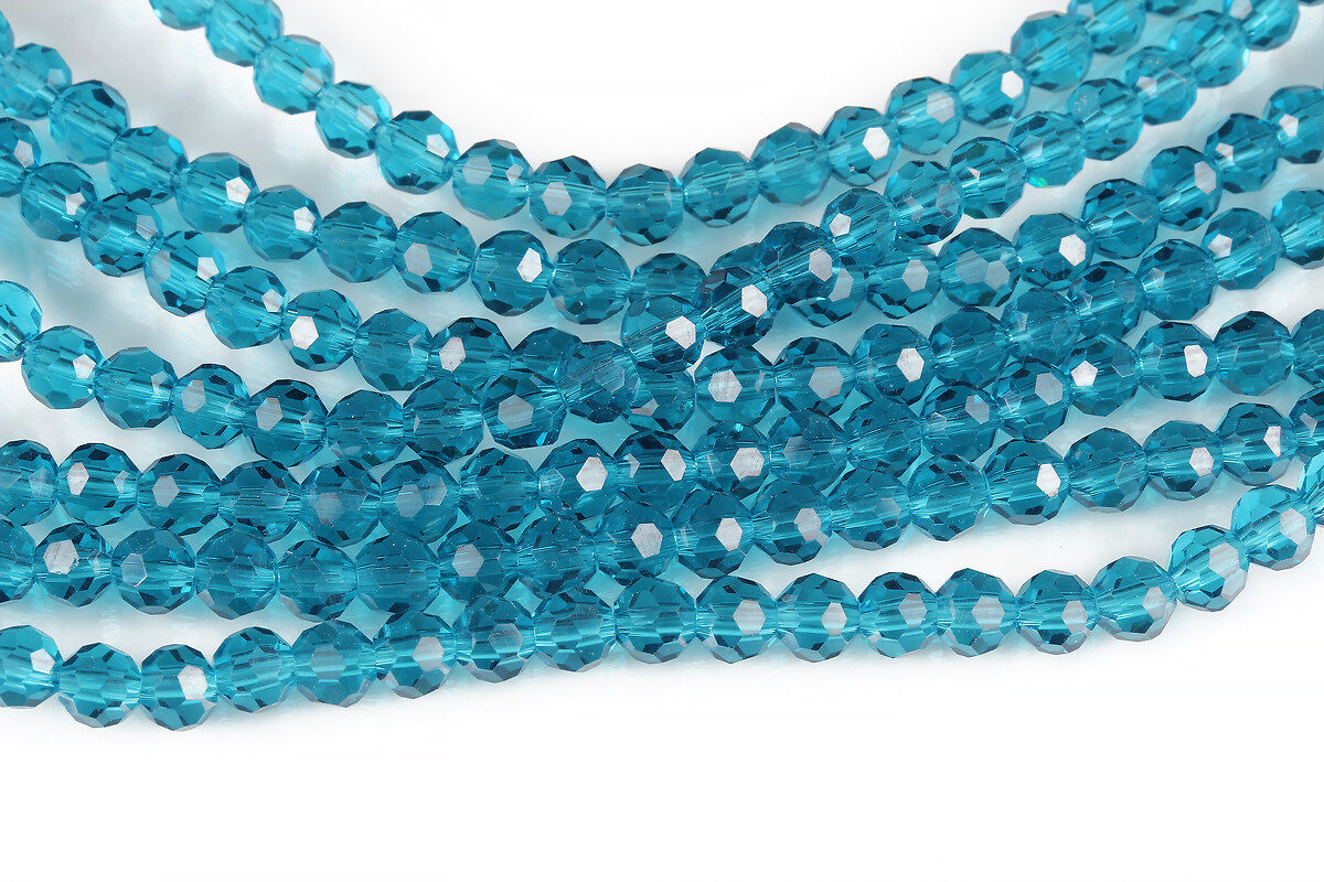 Sirag cristale rotunde 4mm - albastru marin