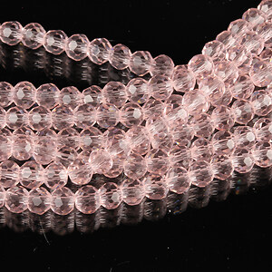 Sirag cristale rotunde 4mm - roz