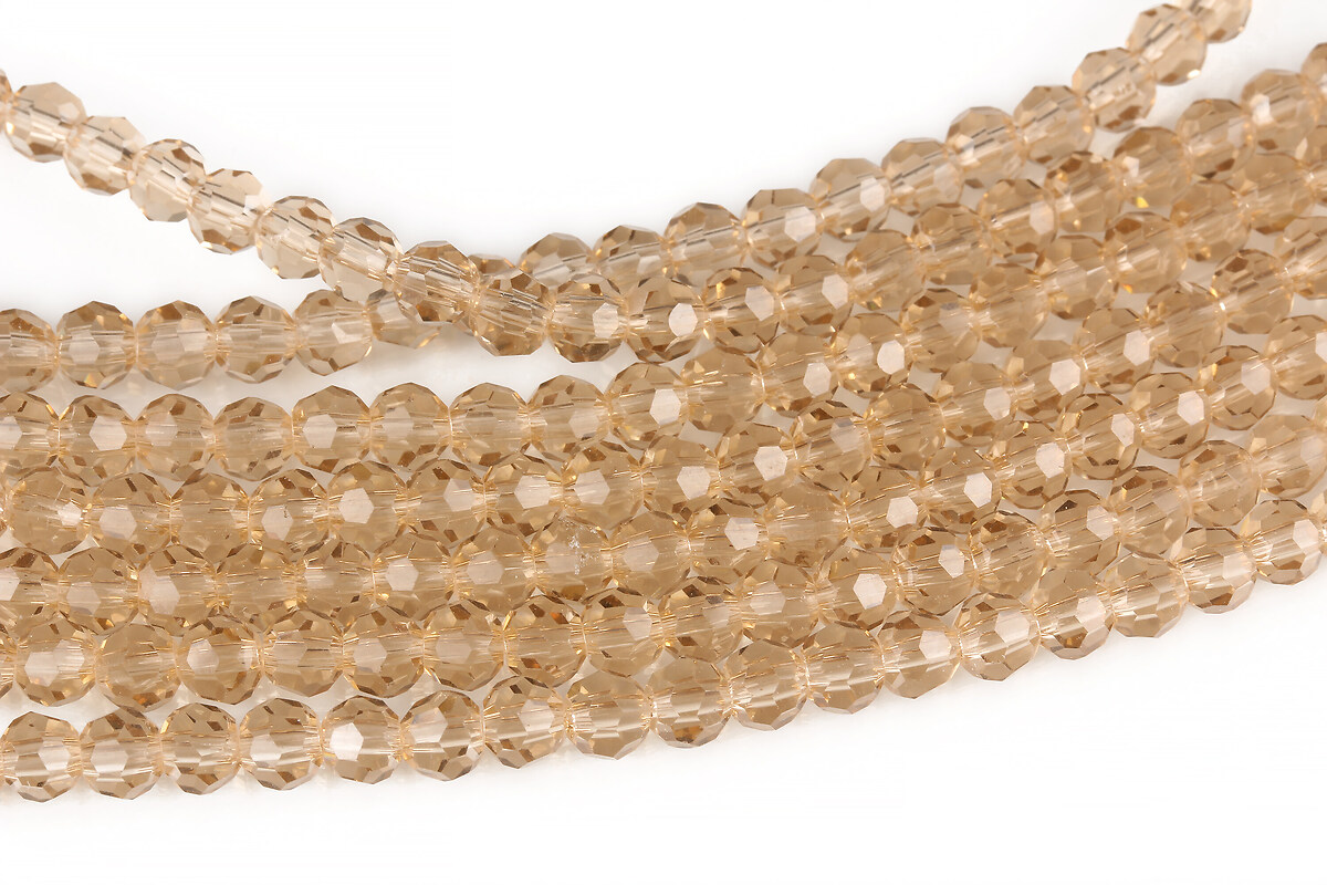 Margele cristal rotund 4mm (sirag) - maro deschis