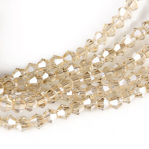 Margele cristal biconic 4mm (sirag) - crem electroplacat luster