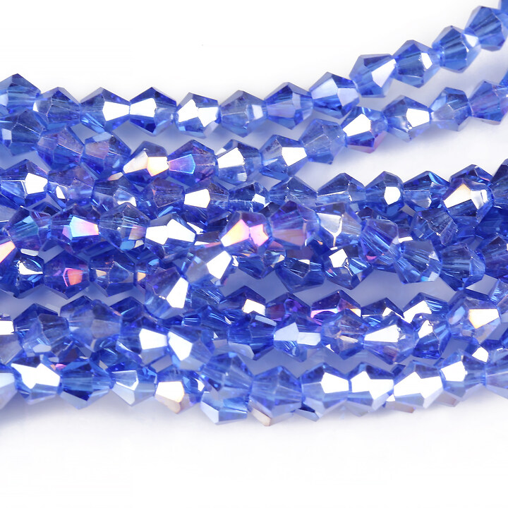 Sirag cristale biconice 4mm - albastru AB