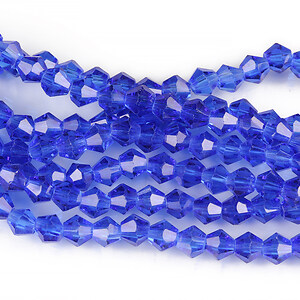 Sirag cristale biconice 4mm - albastru cobalt