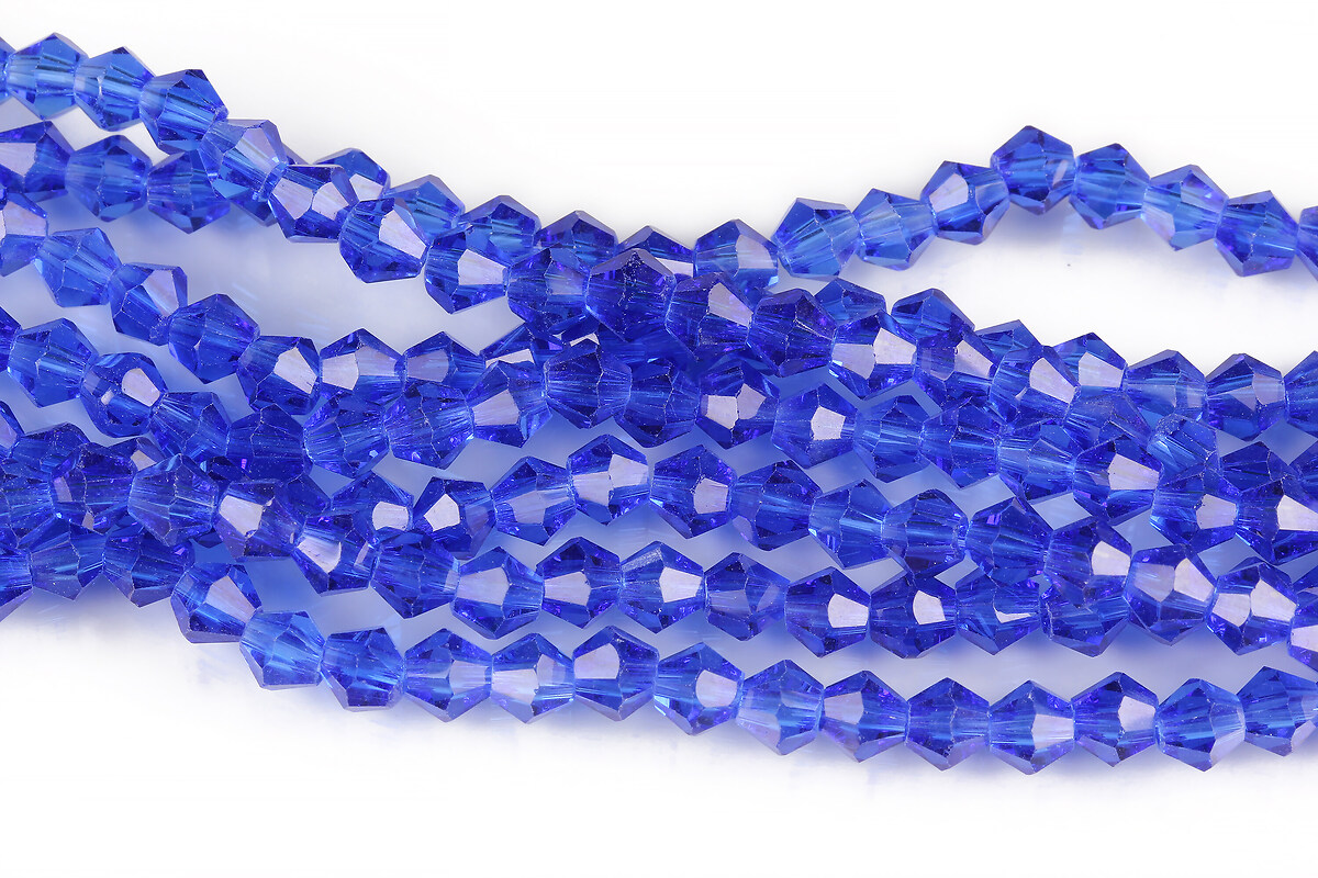 Sirag cristale biconice 4mm - albastru cobalt
