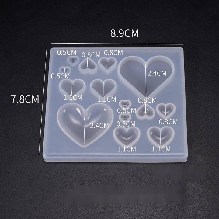 Matrita din silicon pentru cabochoane inima - 89x78x8mm