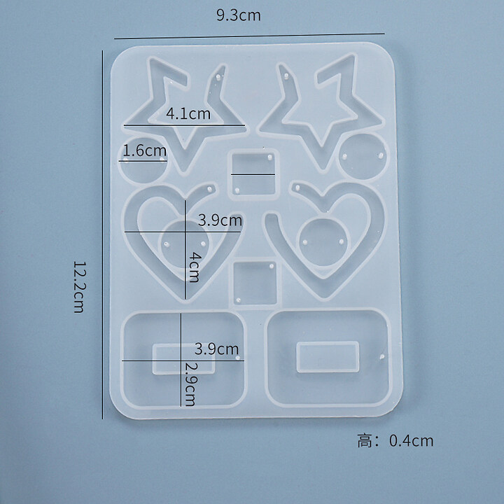 Matrita din silicon pentru cercei din rasina 124x95x4mm