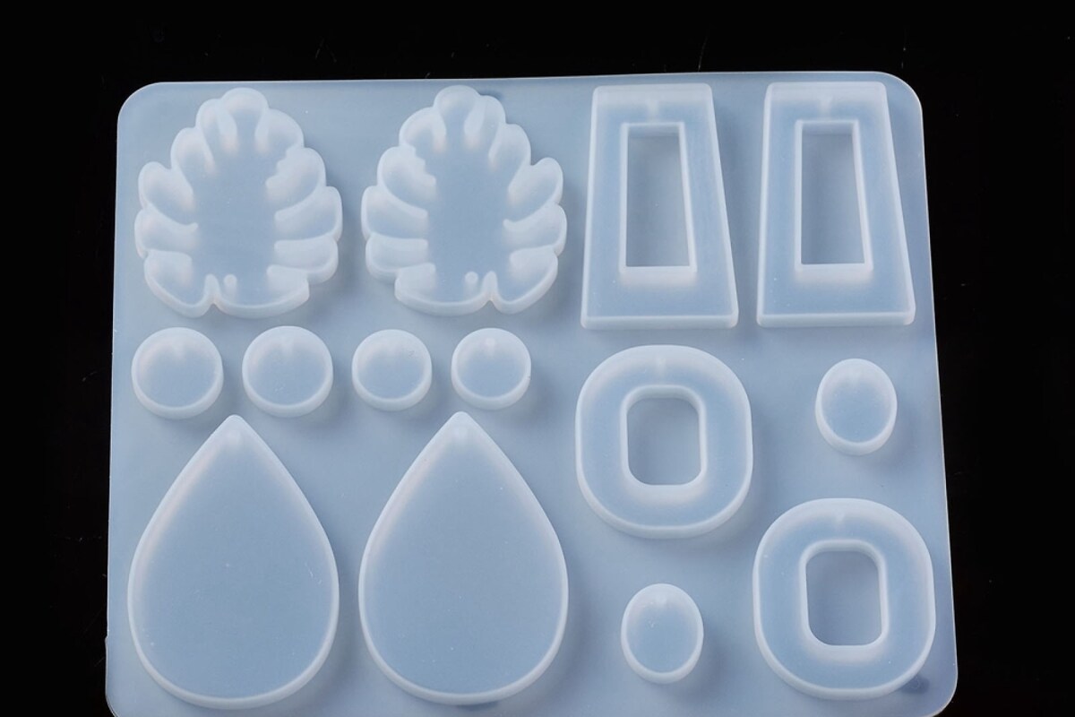 Matrita din silicon pentru cercei din rasina 116x136x6mm