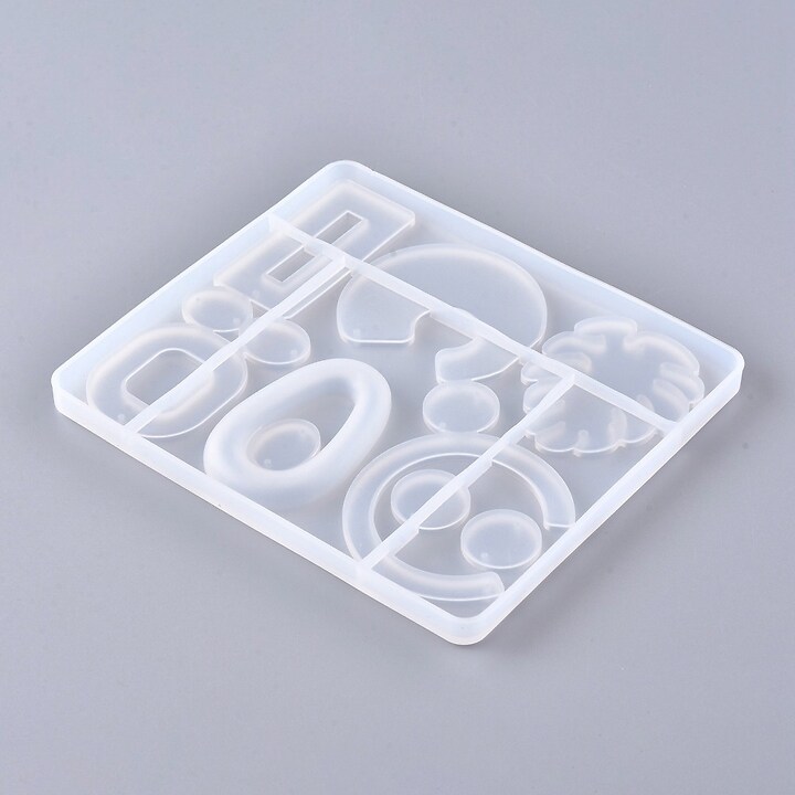 Matrita din silicon pentru pandantive si cercei din rasina 126x110x7mm
