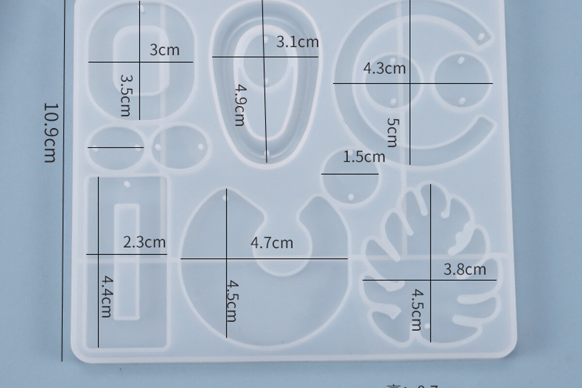 Matrita din silicon pentru pandantive si cercei din rasina 126x110x7mm