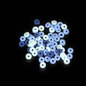 Margele Heishi rondele din lut polimeric 4x5x1,5mm (20 grame) - mix albastru
