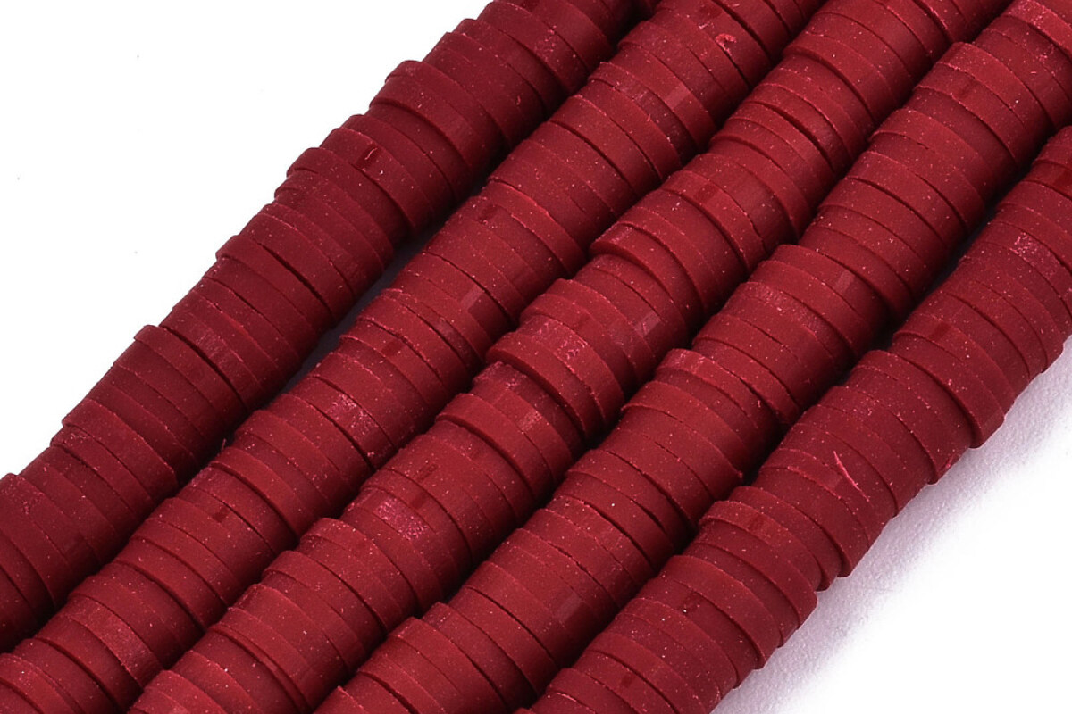 Sirag margele Heishi rondele din lut polimeric 6x1-1,5mm - maro roscat