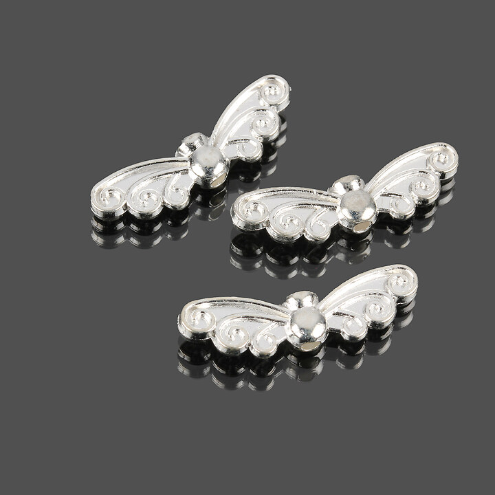 Distantier argintiu aripi de fluture 22x7mm