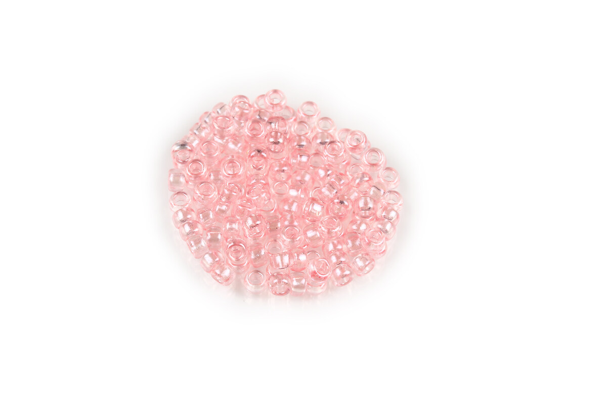 Margele de nisip pentru brodat 2,5x1,5mm, 10 grame - roz deschis transparent
