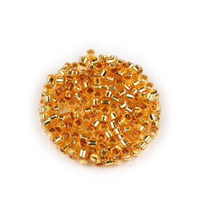 Margele de nisip pentru brodat 2x1,5mm, 10 grame - auriu cu foita