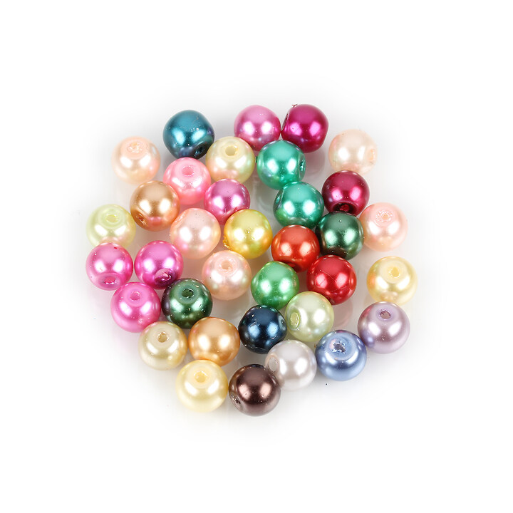 Perle de sticla, sfere 6mm - mix (100 buc.)