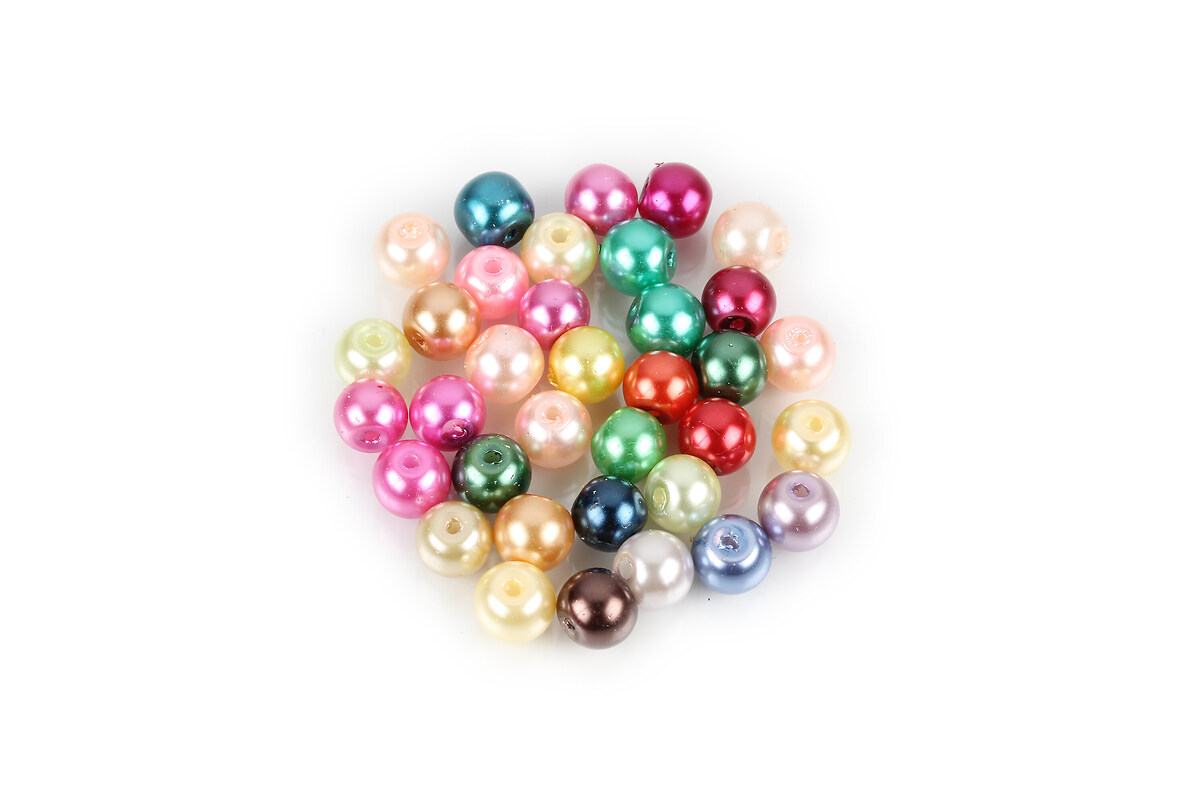 Perle de sticla, sfere 6mm - mix (100 buc.)