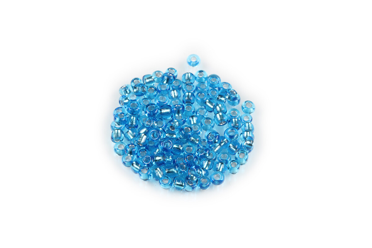 Margele de nisip 2mm cu foita argintie (50g) - cod 042 - albastru