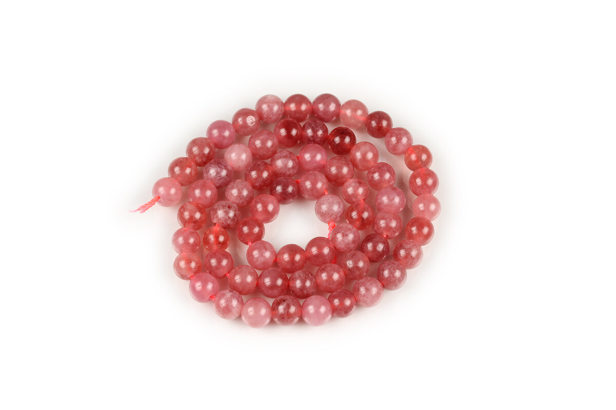 Margele calcedonie roz sfere 6mm (sirag)