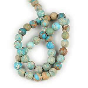 Margele regalite de sinteza turcoaz frosted sfere 8mm (sirag)