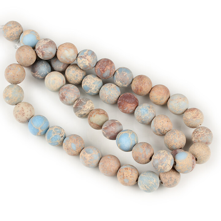 Margele regalite de sinteza albastru deschis frosted sfere 8mm (sirag)
