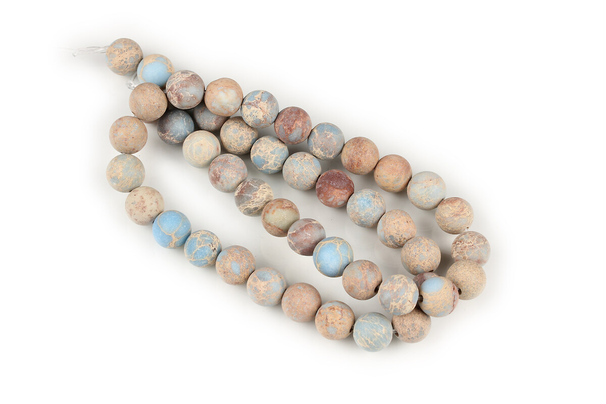 Margele regalite de sinteza albastru deschis frosted sfere 8mm (sirag)