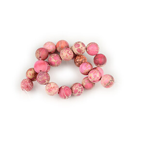 Margele scurt regalite de sinteza roz frosted sfere 8mm (sirag)