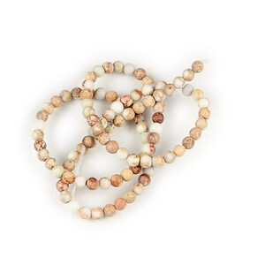 Margele regalite de sinteza maro frosted sfere 4mm (sirag)