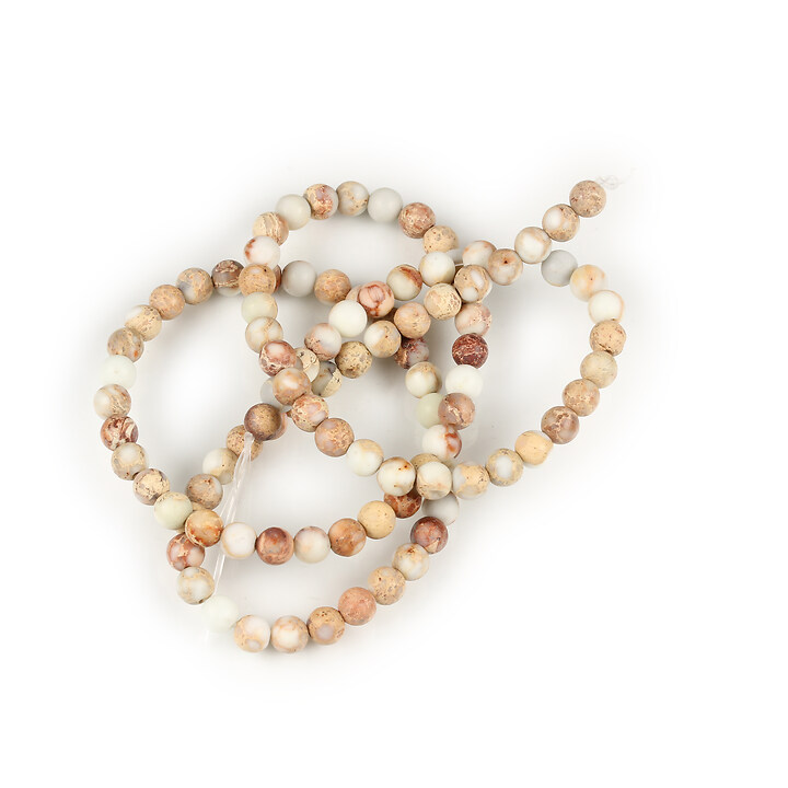 Margele regalite de sinteza maro frosted sfere 4mm (sirag)