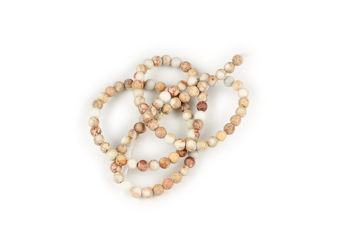 Margele regalite de sinteza maro frosted sfere 4mm (sirag)