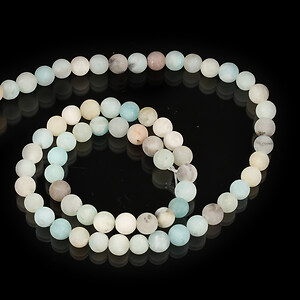 Margele flower amazonite frosted (mat) sfere 6mm (sirag)