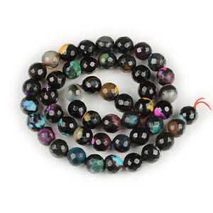 Margele fire agate sfere fatetate 8mm (sirag) - mix