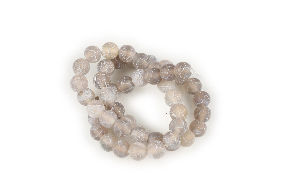 Margele agate crackle frosted (mat) sfere 8mm (sirag) - gri