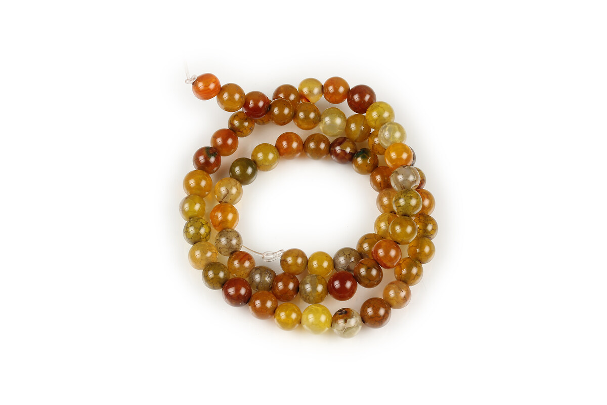 Margele agate crackle sfere 6mm (sirag) - maro