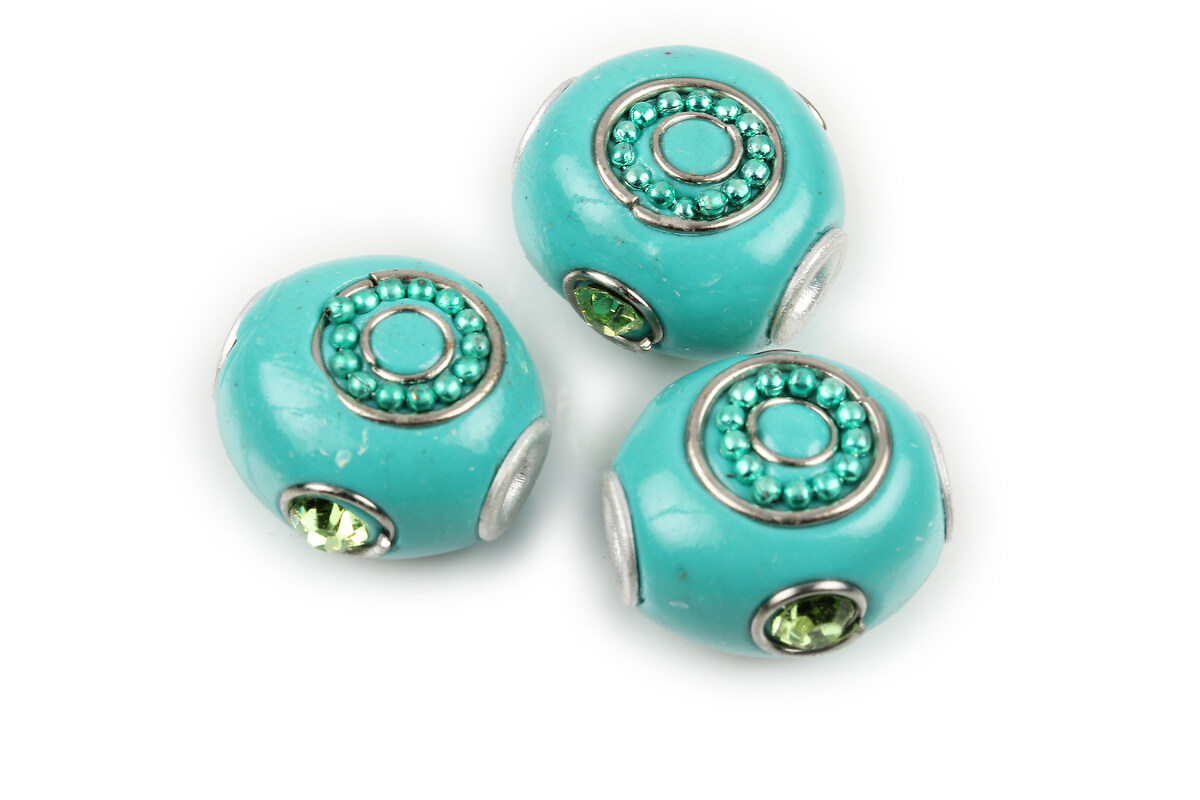Margele indoneziene aprox. 18x18x13mm - turcoaz