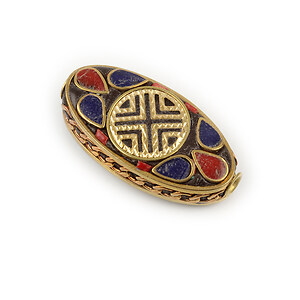 Margele tibetane oval aprox. 24x14x9mm
