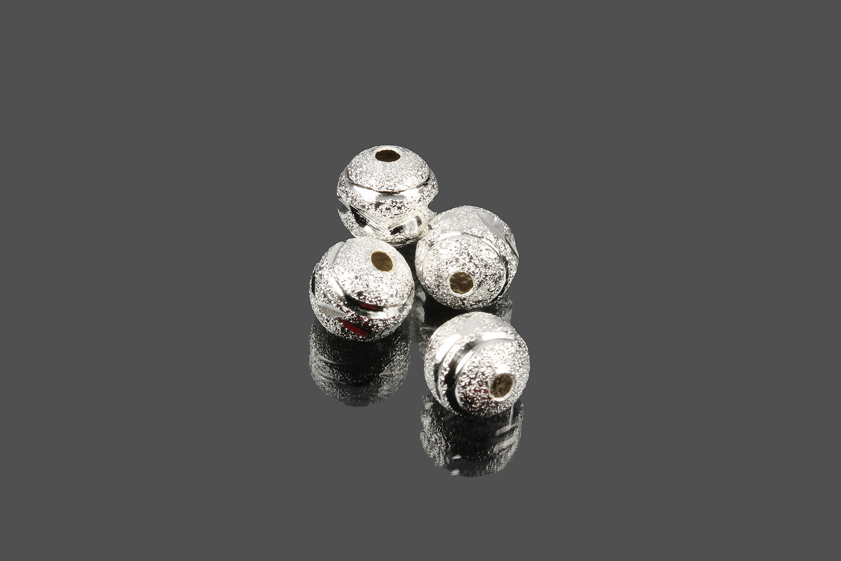 Distantiere metalice gravate argintii aprox. 8mm