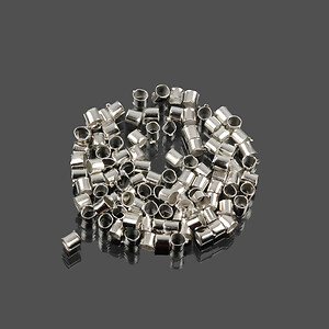 Crimp argintiu inchis tub 2x2mm (3g - aprox. 240 buc.)
